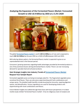 Fermented Flavors Market