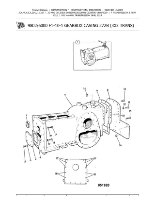 JCB 3D-MK3 BACKOHE LOADER Parts Catalogue Manual (Serial Number 00125001-00289999)