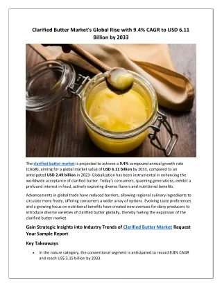 Clarified Butter Market