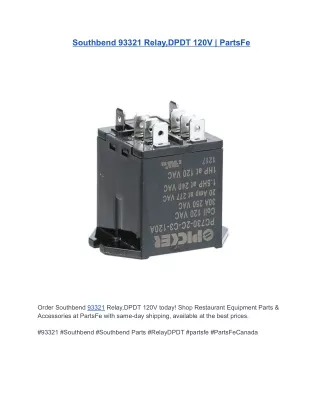 Southbend 93321 Relay,DPDT 120V | PartsFe