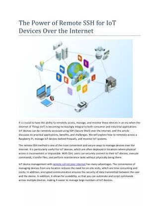 The Power of Remote SSH for IoT Devices Over the Internet