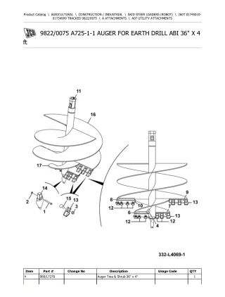 JCB 260T TRACKED Robot Parts Catalogue Manual (Serial Number 01745010-01754999)