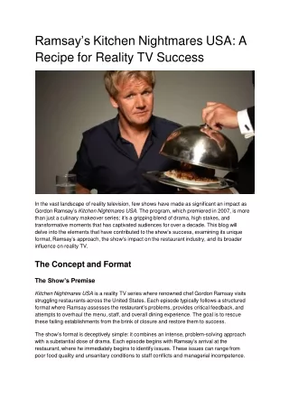 Ramsay’s Kitchen Nightmares USA_ A Recipe for Reality TV Success