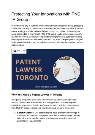 Patent Lawyer Toronto