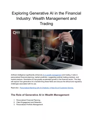 Exploring Generative AI in the Financial Industry_ Wealth Management and Trading
