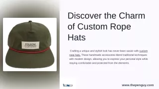 Make Your Brand Stand Out with Custom Rope Hats