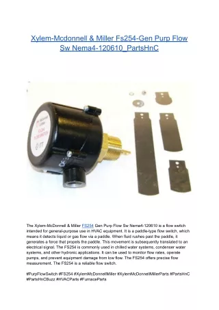 Xylem-Mcdonnell & Miller Fs254-Gen Purp Flow Sw Nema4-120610_PartsHnC