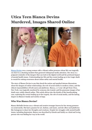 Utica Teen Bianca Devins Murdered, Images Shared Online (1)
