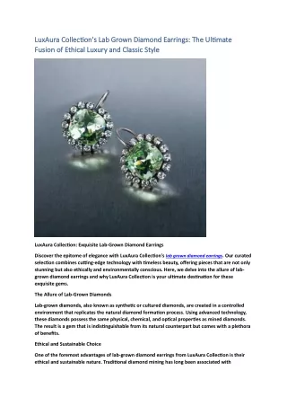 LuxAura Collection's Lab Grown Diamond Earrings