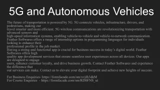 5G and Autonomous Vehicles