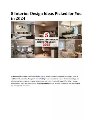 5 Interior Design Ideas Picked for You in 2024