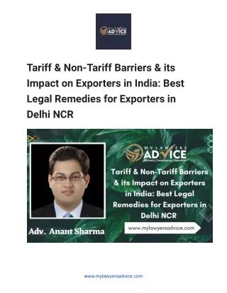 Tariff & Non-Tariff Barriers & its Impact on Exporters in India - Google Docs
