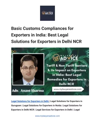 Basic Customs Compliances for Exporters in India - Google Docs
