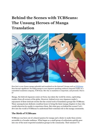 Behind the Scenes with TCBScans_ The Unsung Heroes of Manga Translation