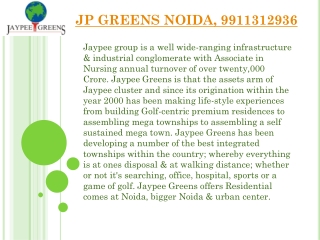 Jaypee Greens noida, jp group, Residential Projects, Propert