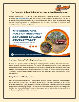 Arborist Services in Land