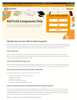 Top-Rated MATLAB Assignment Help by Expert Tutors | Gradespire