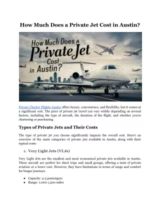 How Much Does a Private Jet Cost in Austin?