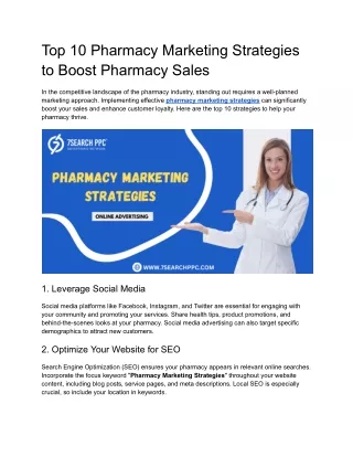 Top 10 Pharmacy Marketing Strategies to Boost Pharmacy Sales