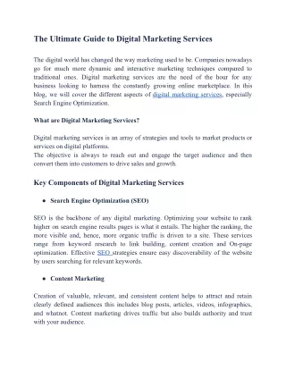 The Ultimate Guide to Digital Marketing Services