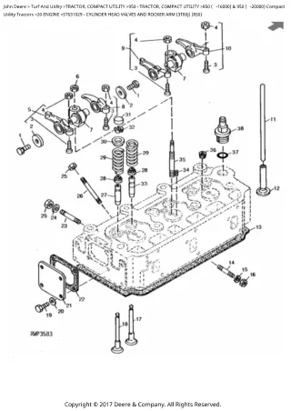 John Deere 850 ( -16000) and 950 ( -20000) Compact Utility Tractor Parts Catalogue Manual (PC1876)