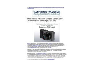 The European ADvanced Compact Camera 2010-2011 from ELSA: Sa