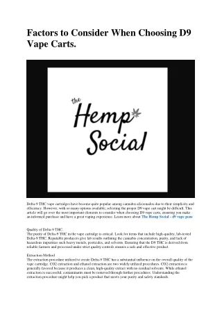 The Hemp Social - d9 vape