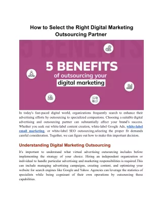 How to Select the Right Digital Marketing Outsourcing Partner