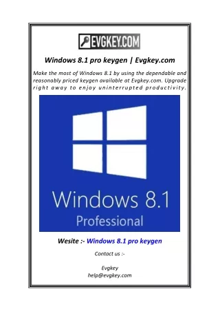 Windows 8.1 pro keygen  Evgkey.com