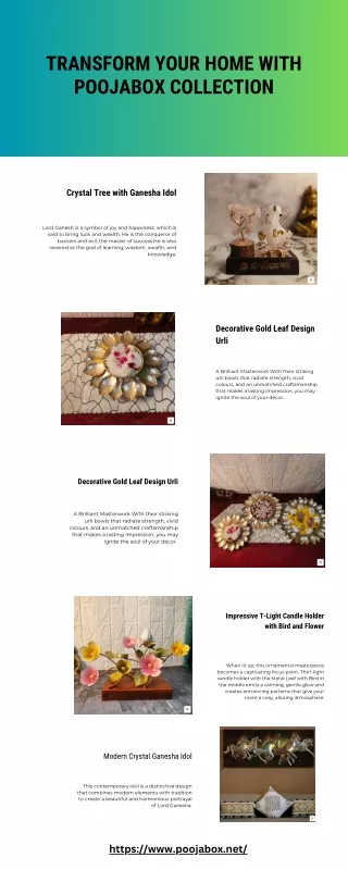 Transform Your Home with PoojaBox Collection