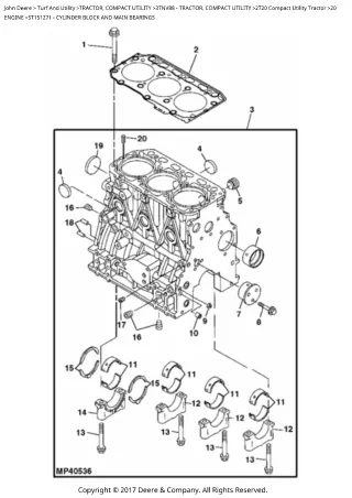 John Deere 2720 Compact Utility Tractor Parts Catalogue Manual (PC9791)