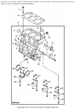 John Deere 3005 Compact Utility Tractor Parts Catalogue Manual (PC9735)