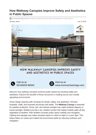 How Walkway Canopies Improve Safety and Aesthetics in Public Spaces