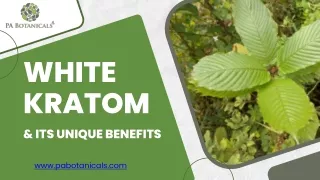 White Kratom & Its Unique Benefits