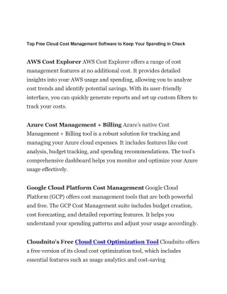 Top Free Cloud Cost Management Software to Keep Your Spending in Check