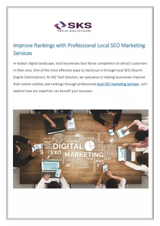 Improve Rankings with Professional Local SEO Marketing Services