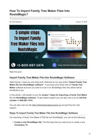 Import Family Tree Maker Files Into RootsMagic.