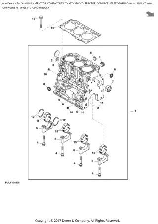 John Deere 3046R Compact Utility Tractor Parts Catalogue Manual (PC12005)