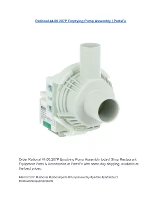 Rational 44.00.207P Emptying Pump Assembly  PartsFe