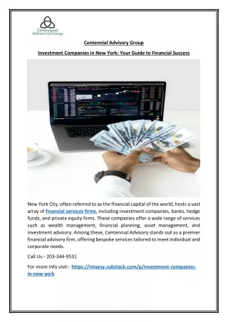 Leading Financial Firms in New York Proficient Services & Resolutions
