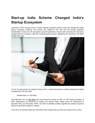 Start-up India Scheme Changed India’s Startup Ecosystem