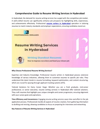 Comprehensive Guide to Resume Writing Services in Hyderabad