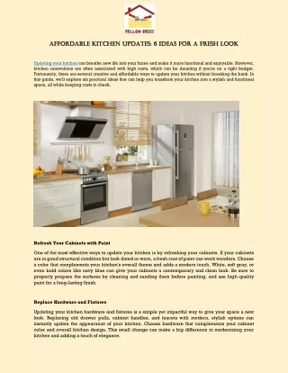 Affordable Kitchen Updates 6 Ideas for a Fresh Look