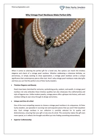 Why Vintage Pearl Necklaces Make Perfect Gifts