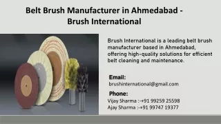 Belt Brush Manufacturer in Ahmedabad - Brush International