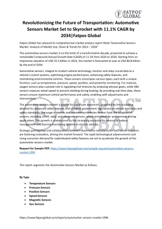 Automotive Sensors Market