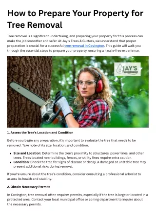 How to Prepare Your Property for Tree Removal