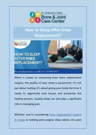 How to Sleep After Knee Replacement