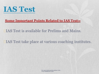 Collect news about IAS Test