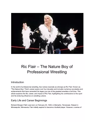 Ric Flair – The Nature Boy of Professional Wrestling